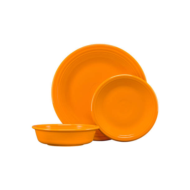 Fiesta 3 Piece Classic Dinnerware Set, Service for 1 & Reviews Wayfair